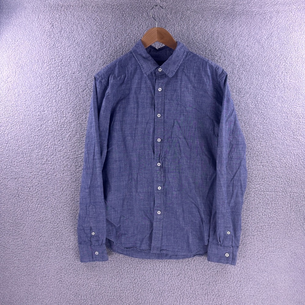 Todd Snyder New York Blue Chambray Button Down Shirt Mens Size M Long Sleeve